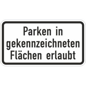 Verkehrszeichen 1053-30 Parken in gekennzeichneten Flächen erlaubt | gemäß StVO