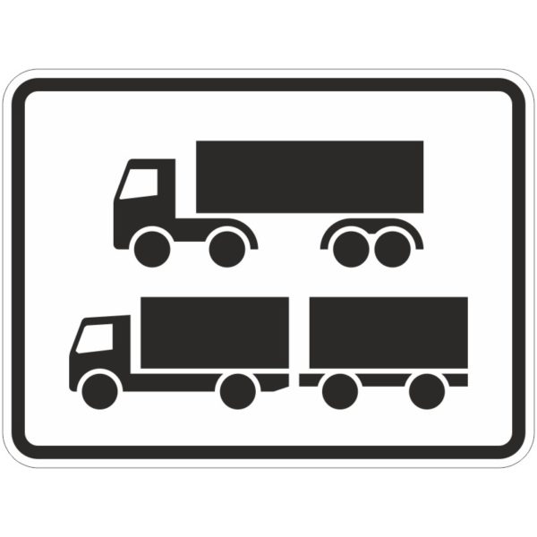 VZ 1048-15 Nur Sattelkraftfahrzeuge und Lastkraftwagen mit Anhänger | gemäß StVO