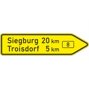 VZ 415-20 Pfeilwegweiser auf Bundesstraßen, rechtsweisend | gemäß StVO