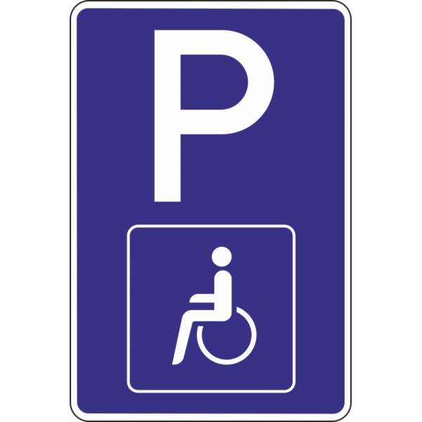 Parkplatzhinweisschild P1 Schwerbehinderte