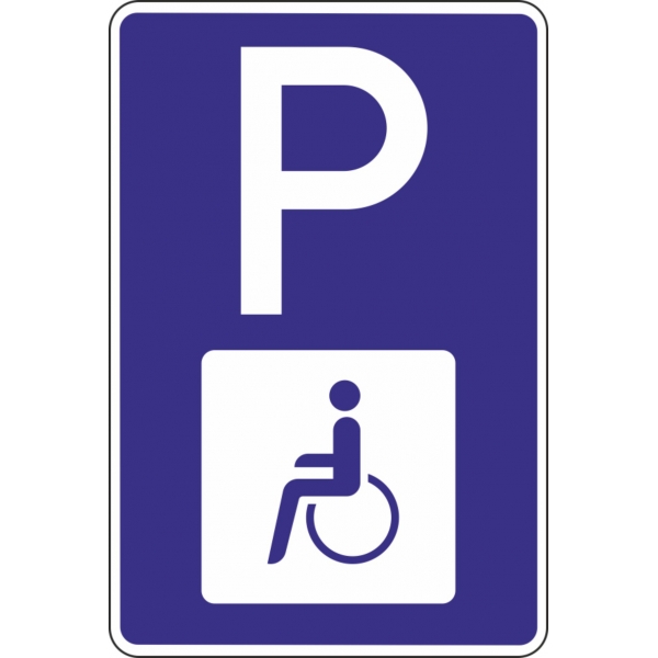 Parkplatzhinweisschild P3 Schwerbehinderte