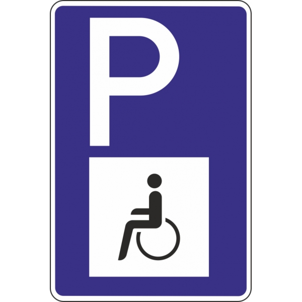 Parkplatzhinweisschild P4 Schwerbehinderte