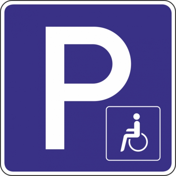 Parkplatzhinweisschild P5 Schwerbehinderte