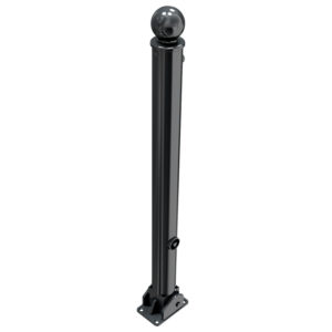 Stilpoller Serie 474 aus Stahlrundrohr Ø 76 mm mit Kugelkopf, herausnehmbar/umlegbar