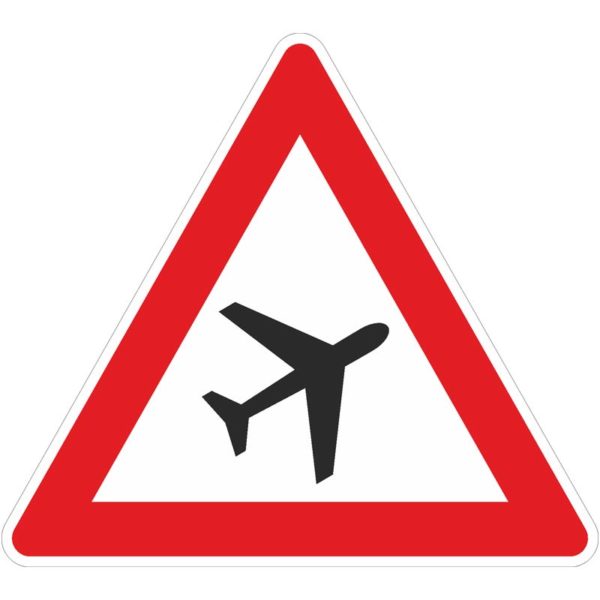 Verkehrszeichen 101-20 Flugbetrieb, Aufstellung links | gemäß StVO
