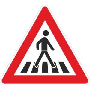 Verkehrszeichen 101-21 Fußgängerüberweg, Aufstellung links | gemäß StVO