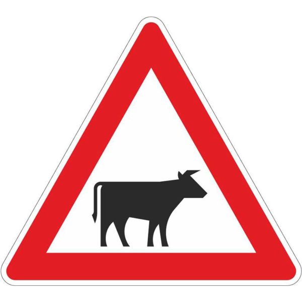 Verkehrszeichen 101-22 Viehtrieb, Aufstellung links | gemäß StVO
