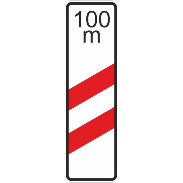Verkehrszeichen 159-11 zweistreifige Bake mit Entfernungsangabe, Aufstellung rechts | gemäß StVO