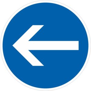 Verkehrszeichen 211-10 Vorgeschriebene Fahrtrichtung hier links | gemäß StVO
