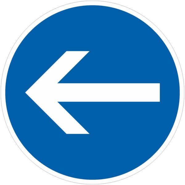 Verkehrszeichen 211-10 Vorgeschriebene Fahrtrichtung hier links | gemäß StVO