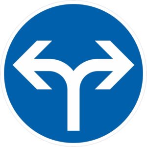 Verkehrszeichen 214-30 Vorgeschriebene Fahrtrichtung rechts oder links | gemäß StVO