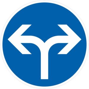 Verkehrszeichen 214-30 Vorgeschriebene Fahrtrichtung rechts oder links | gemäß StVO