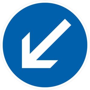 Verkehrszeichen 222-10 Vorgeschriebene Vorbeifahrt links vorbei | gemäß StVO