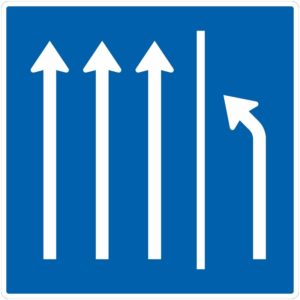Verkehrszeichen 223.3-51 Seitenstreifen räumen, 3 Fahrstreifen + Seitenstreifen | gemäß StVO