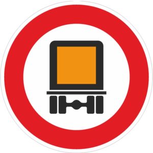 Verkehrszeichen 261 Verbot für kennzeichnungspflichtige Kraftfahrzeuge mit gefährlichen Gütern | gemäß StVO