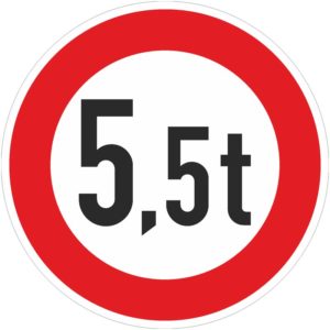 Verkehrszeichen 262 Tatsächliche Masse | gemäß StVO