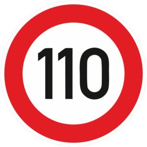 Verkehrszeichen 274-110 zulässige Höchstgeschwindigkeit 110 km/h | gemäß StVO