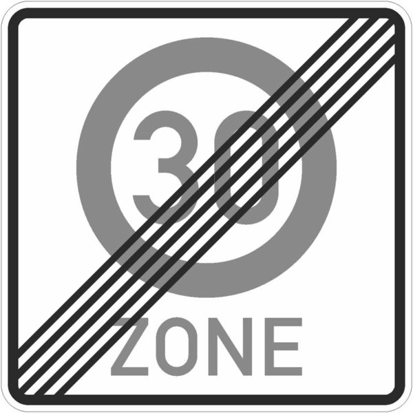 Verkehrszeichen 274.2 Ende einer Tempo 30-Zone | gemäß StVO