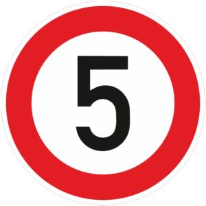 Verkehrszeichen 274-5 Zulässige Höchstgeschwindigkeit 5 km/h | gemäß StVO