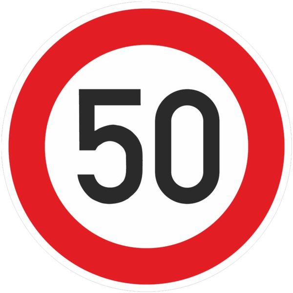 Verkehrszeichen 274-50 Zulässige Höchstgeschwindigkeit 50 km/h | gemäß StVO