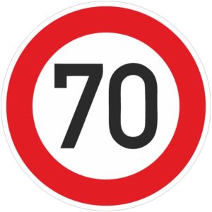 Verkehrszeichen 274-70 Zulässige Höchstgeschwindigkeit 70 km/h | gemäß StVO