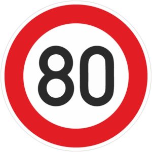 Verkehrszeichen 274-80 Zulässige Höchstgeschwindigkeit 80 km/h | gemäß StVO