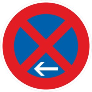 Verkehrszeichen 283-11 Absolutes Halteverbot Ende, Aufstellung links gemäß StVO