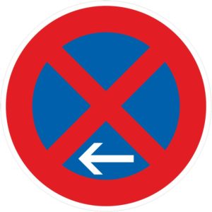 Verkehrszeichen 283-11 Absolutes Halteverbot Ende, Aufstellung links gemäß StVO