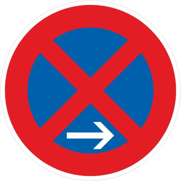 Verkehrszeichen 283-20 Absolutes Halteverbot Ende, Aufstellung rechts gemäß StVO