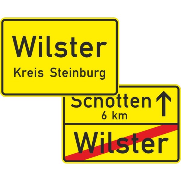 Verkehrszeichen 310-40 Ortstafel Vorder- und Rückseite | gemäß StVO