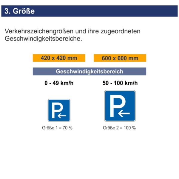 Verkehrszeichen 314-10 Parken Anfang oder Ende | Größen