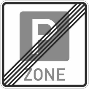 Verkehrszeichen 314.2 Ende einer Parkraumbewirtschaftungszone | gemäß StVO