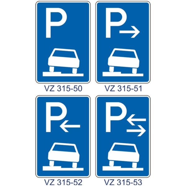 Verkehrszeichen 315-50 – 315-53 Parken auf Gehwegen halb in Fahrtrichtung links | gemäß StVO