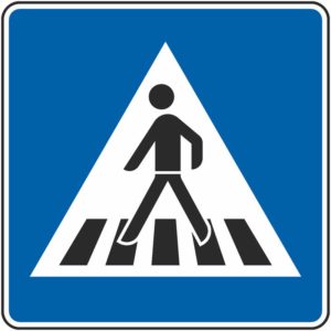 Verkehrszeichen 350-10 Fußgängerüberweg, Aufstellung rechts (einseitig) | gemäß StVO