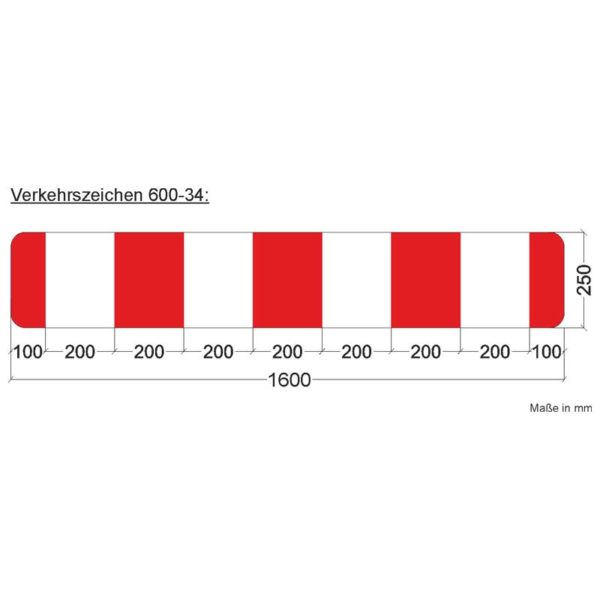 Verkehrszeichen 600-34 Absperrschranke einseitig rot / weiss