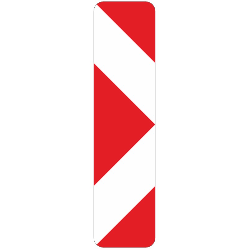 Verkehrszeichen 605-21 Pfeilbake, Aufstellung links (rechtsweisend)