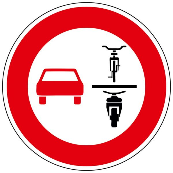Verkehrszeichen 277.1 Verbot des Überholens einspuriger Kfz Verkehrszeichen 277.1 Verbot des Überholens einspuriger Kfz