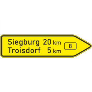 Verkehrszeichen 415-20 Pfeilwegweiser auf Bundesstraßen, rechtsweisend | gemäß StVO