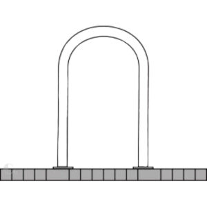 Rundbügel aus verzinktem Stahl Ø 48 mm zum Aufdübeln, 900 x 460 mm