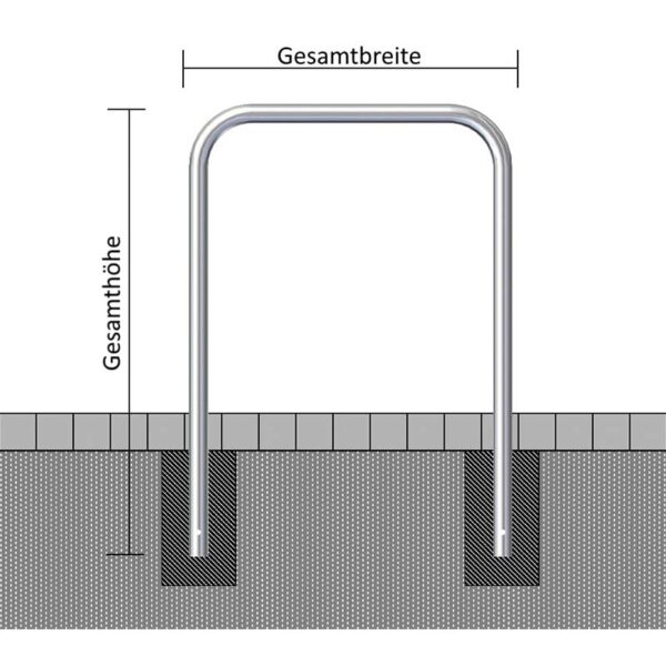 Abweisbügel Ø 60 mm zum Einbetonieren, 1400 mm Höhe | feuerverzinkt