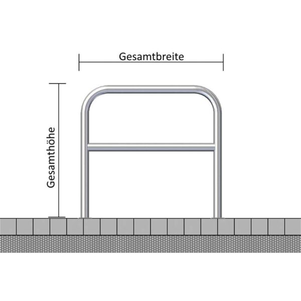 Abweisbügel aus verzinktem Stahl Ø 60 mm zum Aufdübeln | feuerverzinkt mit Querholm
