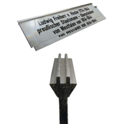 Legendenschild Weiß | Doppelseitig, Profil Eckig, 60 mm