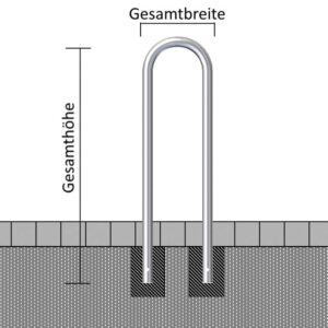 Rundbügel aus verzinktem Stahl Ø 60 mm zum Einbetonieren, 1400 x 400 mm