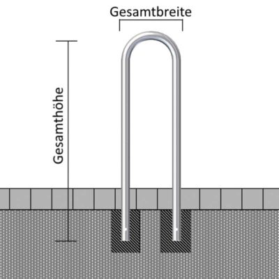 Rundbügel aus verzinktem Stahl Ø 60 mm zum Einbetonieren, 1400 x 400 mm