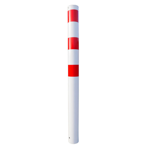 Absperrpfosten Ø 102, 108 mm, ortsfest, rot-weiß | zum Einbetonieren