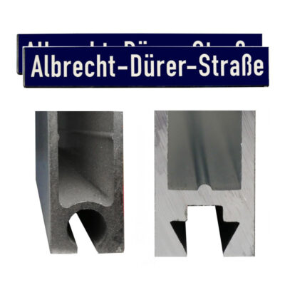 Straßennamenschild Blau, doppelseitig | Profil Rund oder Eckig