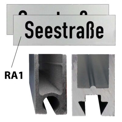 Straßennamenschild Weiß RA1 | zweiseitig, Profil Rund oder Eckig