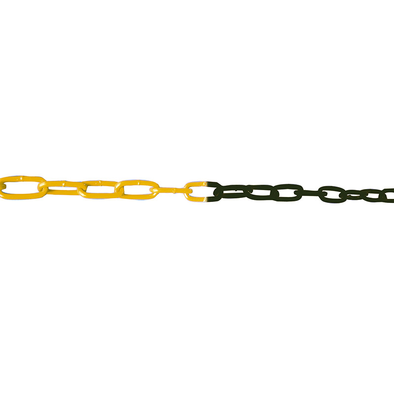 Absperrkette aus Stahl 7 mm, ungeschweißt, 10 m Länge | Gelb-Schwarz