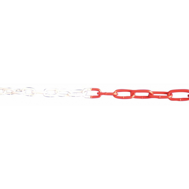 Absperrkette aus Stahl 7 mm, ungeschweißt, 10 m Länge | Rot-Weiß