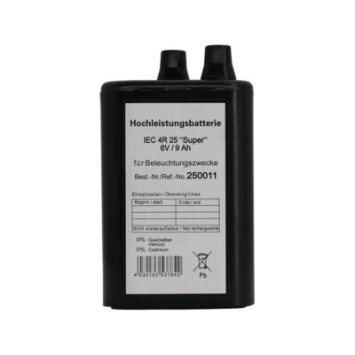 Blockbatterie 6 V- / 9 Ah | Ansicht von vorne